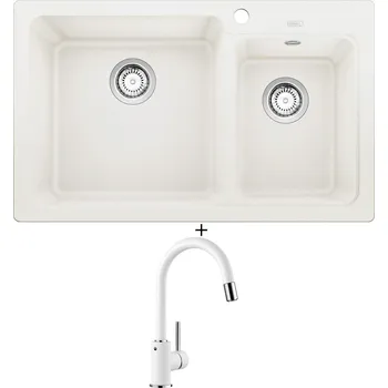 Granitový dřez Granitový dřez SET Blanco NAYA 8 bílá 519649 + Blanco MIDA-S bílá 521457