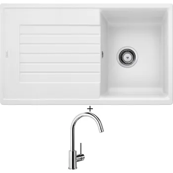 Kuchyňský dřez Granitový dřez SET Blanco ZIA 45 SL bílá 516740 + Blanco MIDA chrom 517742