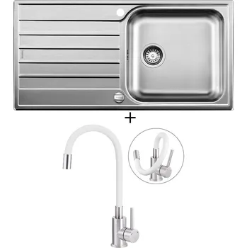 Nerezový dřez Nerezový dřez SET Blanco LIVIT XL 6 S nerez kartáčovaný 518519 + Deante NEO LUNO BOC W720 nerez