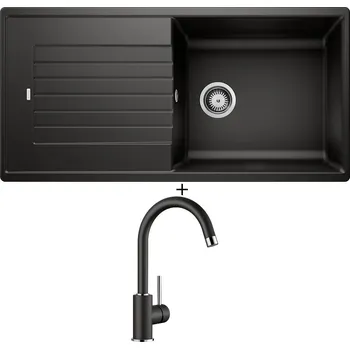 Kuchyňský dřez Granitový dřez SET Blanco ZIA XL 6 S černá 526024 + Blanco MIDA černá 526145