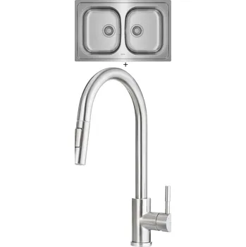 Nerezový dřez Nerezový dřez SET Teka UNIVERSE 80 T-XN 2B X nerez + Deante LIMA F72 M nerez