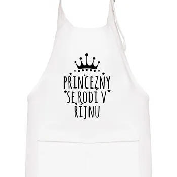 Kuchyňská zástěra Princezny se rodí v říjnu - Dětská zástěra na vaření - Univerzální velikost ( Bílá )