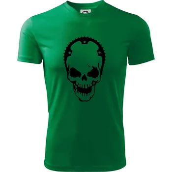 Pánské tričko Rozeta lebka - Pánské triko Fantasy sportovní (dresovina) - 3XL ( Středně zelená )