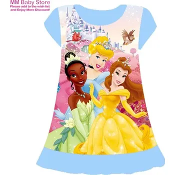 Dívčí noční košilka - Disney princezny Barva: světle modrá, Velikost: 7T-8T (XL)