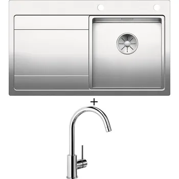 Nerezový dřez Nerezový dřez SET Blanco DIVON II 45 S IF nerez hedvábný lesk s excentrem 521658 + Blanco MIDA chrom 517742