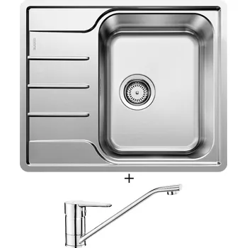 Nerezový dřez Nerezový dřez SET Blanco LEMIS 45 S-IF Mini nerez kartáčovaný 525115 + Deante CORIO BFC 060M chrom