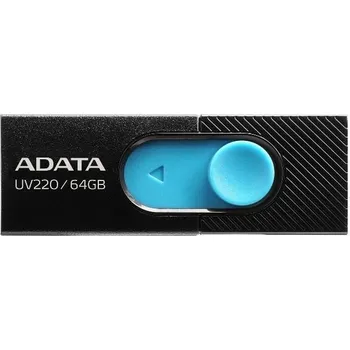 Počítač ADATA Flash Disk 64GB UV220, USB 2.0 Dash Drive, černá/modrá