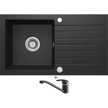 Granitový dřez Granitový dřez SET Deante ZORBA ZQZ 2113 černá + Laveo IGA BGG 760D černá