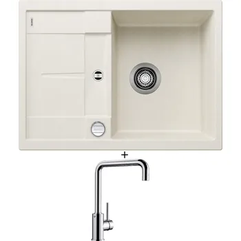 Granitový dřez Granitový dřez SET Blanco METRA 45 S Compact bílá soft + excentrické ovládání + Blanco MILI chrom 519413