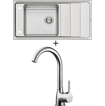 Nerezový dřez Nerezový dřez SET Pyramis STUDIO (100X50) 1B 1D nerez + Pyramis BELLO chrom