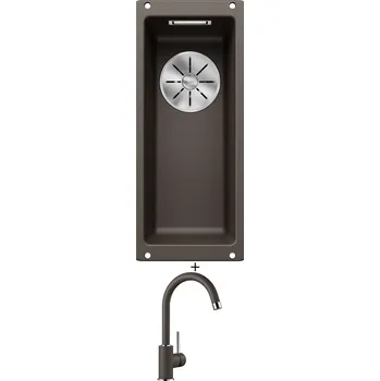 Kuchyňský dřez Dřez pod desku SET Blanco SUBLINE 160-U kávová 523405 + Blanco MIDA kávová 519423