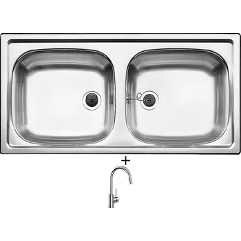 Nerezový dřez Nerezový dřez SET Blanco TOP EZ 8x4 nerez přírodní lesk 500372 + Blanco MIDA-S chrom 521454