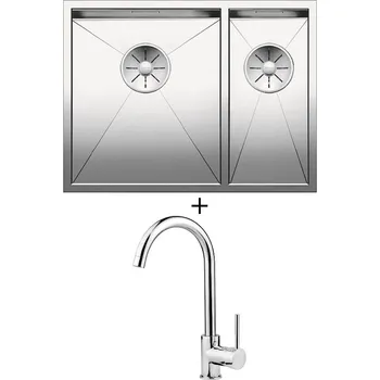 Nerezový dřez Dřez pod desku SET Blanco ZEROX 340/180-U nerez hedvábný lesk 521613 + Deante ASTER 062 M chrom