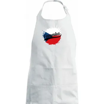 Kuchyňská zástěra Hokej - fanynka - Mistrovství světa v ledním hokeji 2024 - Dámská zástěra na vaření - Univerzální velikost ( Bílá )
