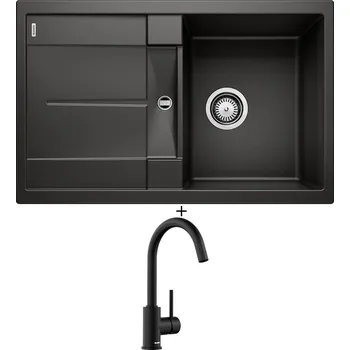 Granitový dřez Granitový dřez SET Blanco METRA 45 S černá 525915 + Blanco MIDA černá matná 526649