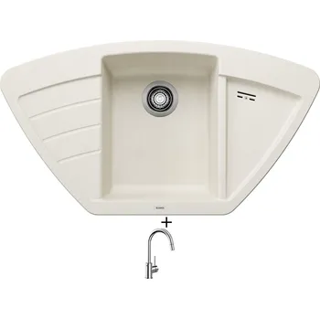 Granitový dřez Granitový dřez SET Blanco ZIA 9 E bílá soft 527212 + Blanco MIDA-S chrom 521454