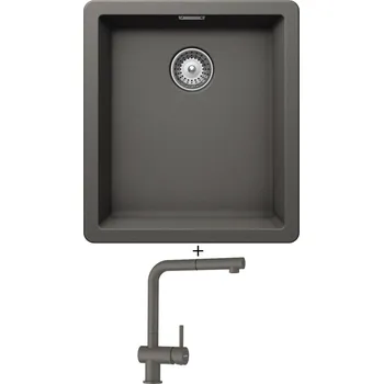 Granitový dřez Granitový dřez SET Schock GREENWICH N-100S Silverstone + Schock EPOS 540127 Silverstone