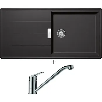 Kuchyňský dřez Granitový dřez SET Schock TIA D-100L Stone + Schock EVINAS 577000 nerez