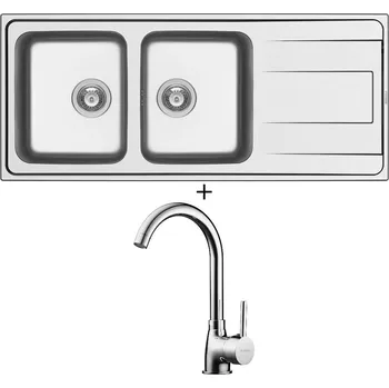 Nerezový dřez Nerezový dřez SET Pyramis ALEA 116X50 2B 1D nerez + Pyramis BELLO chrom