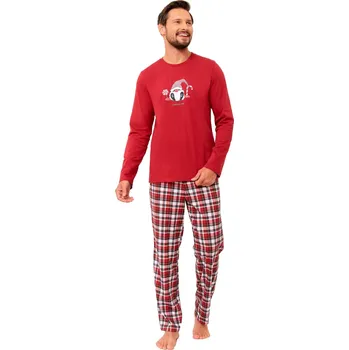 Pánské pyžamo Pánské pyžamo Xavier 1266/21 HOTBERG Barva/Velikost: bordo (vínová) / XL