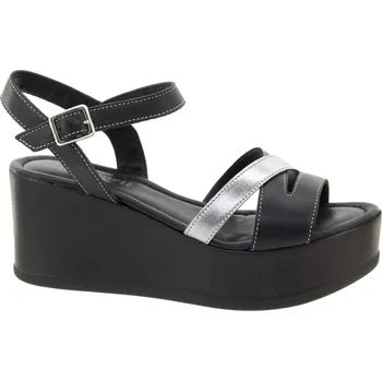 Dámské sandále EASY'N ROSE Dámské kožené černé sandály 817-025-NERO-255 Velikost 38