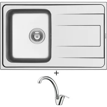 Nerezový dřez SET Pyramis ALEA (79x50) 1B 1D nerez + Pyramis OSSIA chrom