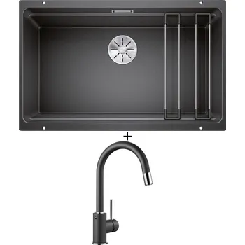 Dřez pod desku SET Blanco ETAGON 700-U antracit 525167 + Blanco MIDA-S antracit 521455
