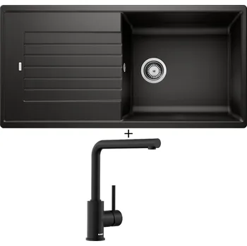 Granitový dřez SET Blanco ZIA XL 6 S černá 526024 + Blanco MILA černá matná 526657