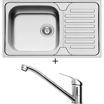 Nerezový dřez Nerezový dřez SET Pyramis DORIAN (86X50) 1B 1D nerez + Pyramis ASALIA chrom