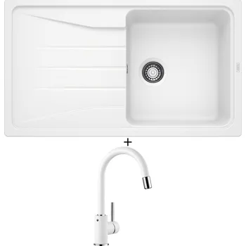 Granitový dřez Granitový dřez SET Blanco SONA 5 S bílá 519674 + Blanco MIDA-S bílá 521457