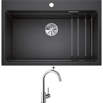 Granitový dřez Granitový dřez SET Blanco ETAGON 8 antracit 525187 + Blanco MIDA chrom 517742