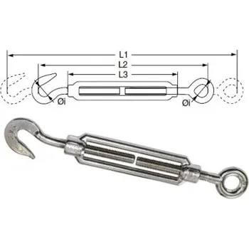 Kabelové oko Oko lyžařské M6 otočné šroubovací s háčkem