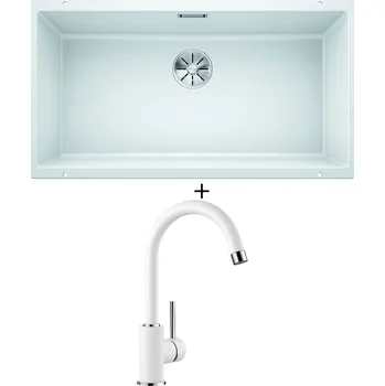 Granitový dřez Dřez pod desku SET Blanco SUBLINE 800 U bílá 523145 + Blanco MIDA bílá 519418