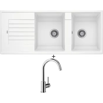 Granitový dřez Granitový dřez SET Blanco ZIA 8 S bílá 515597 + Blanco MIDA chrom 517742