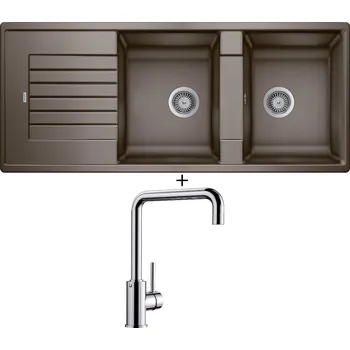 Granitový dřez SET Blanco ZIA 8 S kávová 515602 + Blanco MILI chrom 519413