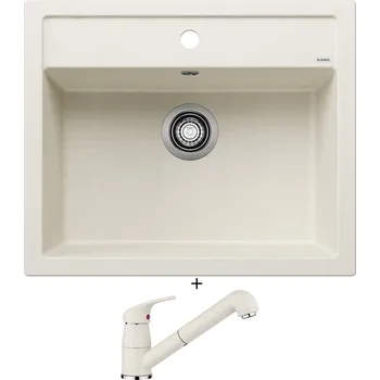 Kuchyňský dřez Granitový dřez SET Blanco DALAGO 6 bílá soft + Blanco DARAS-S bílá soft 526937