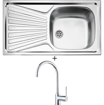 Nerezový dřez Nerezový dřez SET Teka DEVA 45 I-CN 1B 1D MC nerez + Teka SP 995 CR chrom