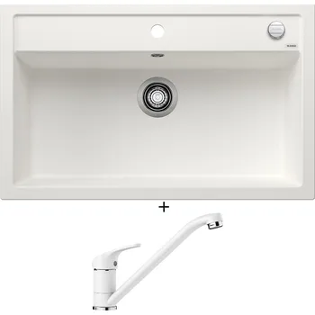 Granitový dřez Granitový dřez SET Blanco DALAGO 8 bílá s excentrem 516633 + Blanco DARAS bílá 517724