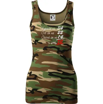 Dámské tričko Vypadá, cítí se, chová se - 70 let - Dámské Maskáčové tílko - XS ( Hnědý maskáč )