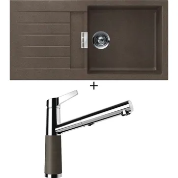 Kuchyňský dřez Granitový dřez SET Schock SIGNUS D-100L Bronze + Schock SC-510 554120 Bronze