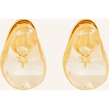 Náušnice Zimmermann Dámské Náušnice Crystal Pebble, zlatá / bílá, one...