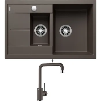 Granitový dřez Granitový dřez SET Blanco METRA 6 S Compact kávová s excentrem 515044 + Blanco MILI kávová 523111