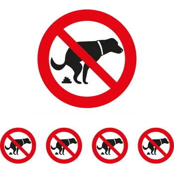 Walteco Zákaz venčení psů 150x150mm - symbol, plastová cedulka Množství: 5 ks