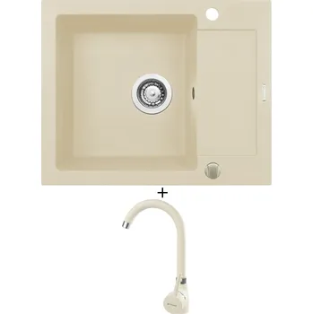 Granitový dřez Granitový dřez SET Pyramis MIDO (62x50) 1B 1D vanilka + Pyramis BELLO vanilka