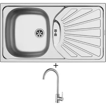 Nerezový dřez Nerezový dřez SET Pyramis ET 78 1 1/2 MARGARITA nerez + Laveo BONA BAB 268D nerez