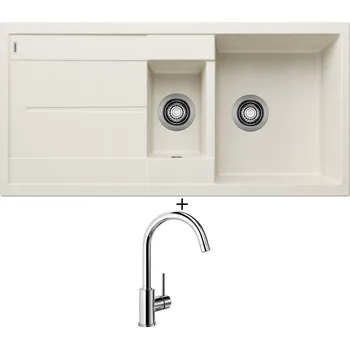Granitový dřez Granitový dřez SET Blanco METRA 6 S bílá soft 527117 + Blanco MIDA chrom 517742