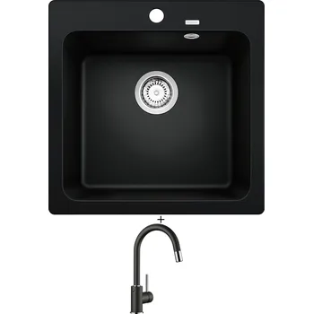 Granitový dřez SET Blanco NAYA 5 černá 526578 + Blanco MIDA-S černá 526146