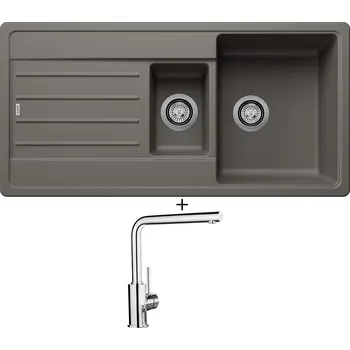Kuchyňský dřez Granitový dřez SET Blanco LEGRA 6 S šedá vulkán 527271 + Blanco MILA chrom 519414