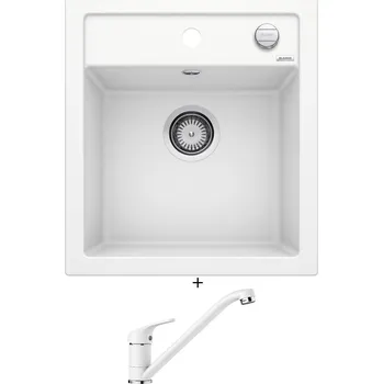 Granitový dřez Granitový dřez SET Blanco DALAGO 45 bílá s excentrem 517160 + Blanco DARAS bílá 517724