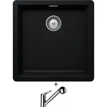 Granitový dřez Dřez pod desku SET Schock GREENWICH N-100 U Puro + Schock COSMO 525122 chrom